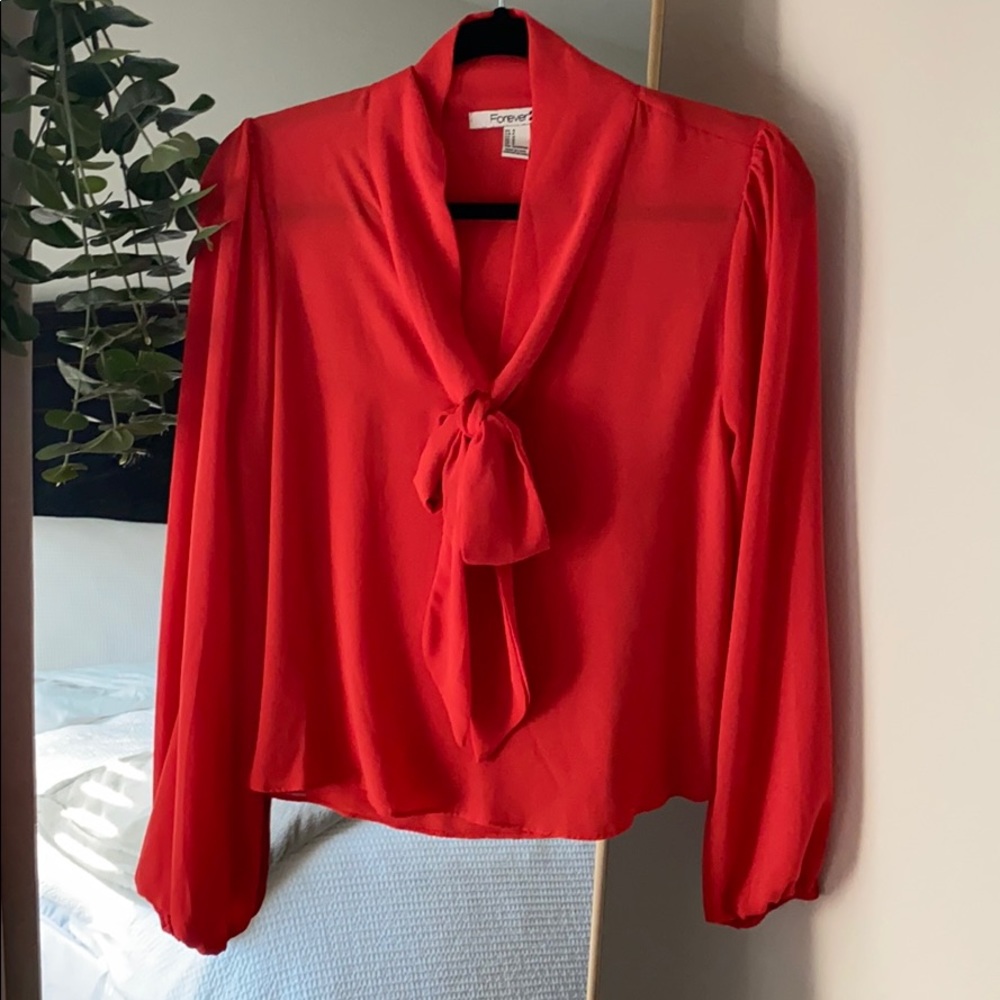 Coral Red Blouse